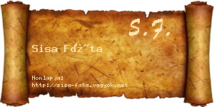 Sisa Fáta névjegykártya